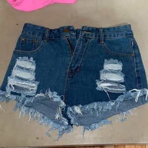 blue jean shorts